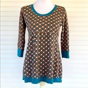Papaya Heart print Tunic Blouse